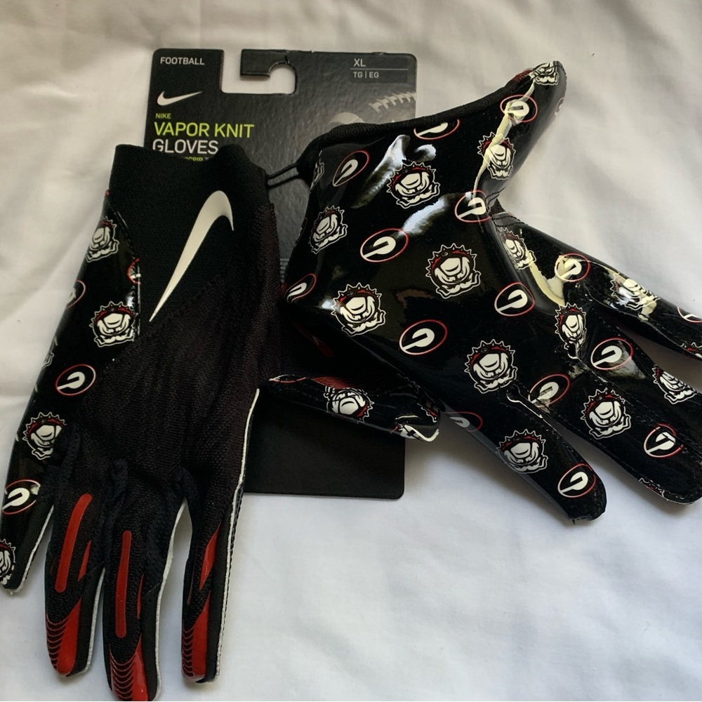 Nike Vapor Knit Georgia Bulldogs Player Issued Football Gloves Black Size XL